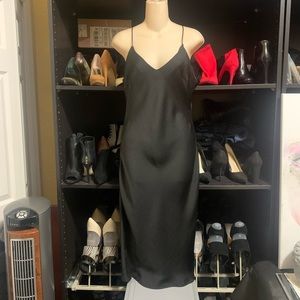 Swanky Black Midi Slip Dress Size Medium NWT